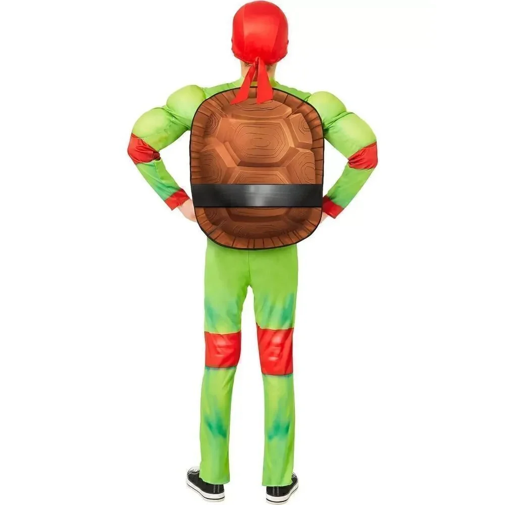 TMNT Raphael Muscle Jumpsuit Costume with Light Up Belt Large (10-12)
